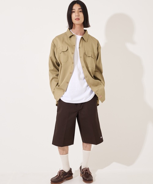 Dickies(ディッキーズ)の「【Dickies】574 LONG SLEEVE WORK SHIRT / ディッキーズ 長袖ワークシャツ 両胸ポケット(シャツ/ブラウス・メンズ・ベージュ/ブラック/グリーン/オレンジ/ミント/ネイビー/チャコール・M/L/XL)」の14枚目の写真
