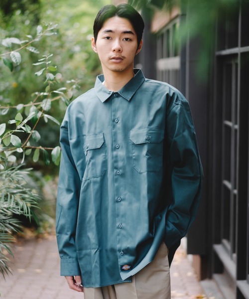 Dickies(ディッキーズ)の「【Dickies】574 LONG SLEEVE WORK SHIRT / ディッキーズ 長袖ワークシャツ 両胸ポケット(シャツ/ブラウス・メンズ・ベージュ/ブラック/グリーン/オレンジ/ミント/ネイビー/チャコール・M/L/XL)」の20枚目の写真