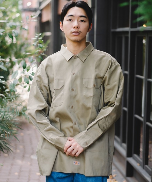 Dickies(ディッキーズ)の「【Dickies】574 LONG SLEEVE WORK SHIRT / ディッキーズ 長袖ワークシャツ 両胸ポケット(シャツ/ブラウス・メンズ・ベージュ/ブラック/グリーン/オレンジ/ミント/ネイビー/チャコール・M/L/XL)」の16枚目の写真