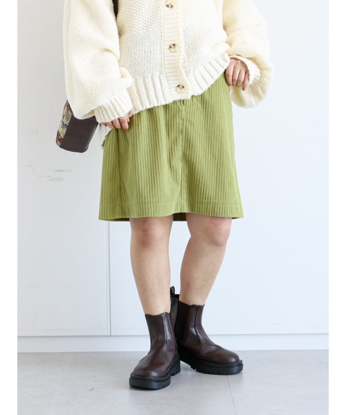 ehka sopo（エヘカソポ）の「コーデュロイミニスカート（スカート・レディース・ブラウン/マスタード/キナリ・ﾌﾘ-）」の7枚目の写真