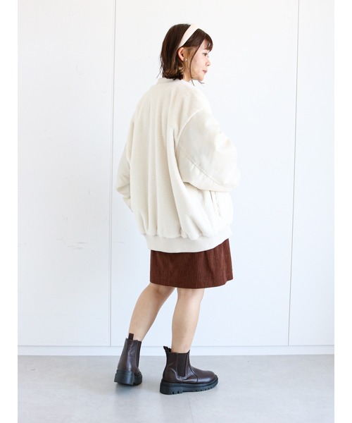 ehka sopo（エヘカソポ）の「コーデュロイミニスカート（スカート・レディース・ブラウン/マスタード/キナリ・ﾌﾘ-）」の17枚目の写真