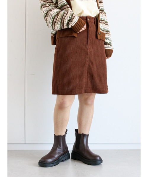 ehka sopo（エヘカソポ）の「コーデュロイミニスカート（スカート・レディース・ブラウン/マスタード/キナリ・ﾌﾘ-）」の19枚目の写真
