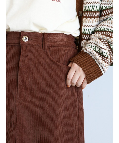 ehka sopo（エヘカソポ）の「コーデュロイミニスカート（スカート・レディース・ブラウン/マスタード/キナリ・ﾌﾘ-）」の21枚目の写真
