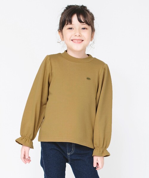 BRANSHES(ブランシェス)の「【WEB限定】キャンディースリーブ袖長袖トレーナー(スウェット・キッズ・ブラック/キャメル/ライトグリーン/ピンク・150/140/110/120/130/100)」の1枚目の写真