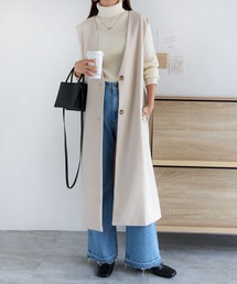フェイクウールロングジレ