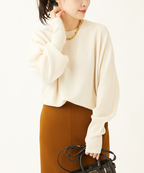 journal standard L'essage（ジャーナルスタンダードレサージュ）の「カシミヤ100 プルオーバー（ニット/セーター・レディース・ホワイト/レッド/ブラック・FREE）」の5枚目の写真