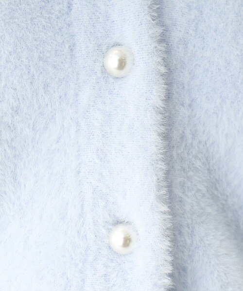 index（インデックス）の「◆フェザーヤーン フェイクパールボタンカーディガン（カーディガン/ボレロ・レディース・サックスブルー/チャコールグレー/ライトグレー・36/38/40/42）」の9枚目の写真