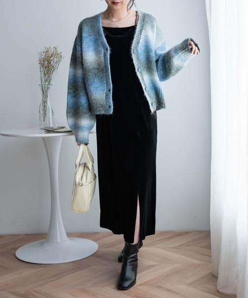 WEGO（ウィゴー）の「WEGO/2WAYベロアキャミワンピ（ワンピース・レディース・ブラック/グリーン・FREE）」の3枚目の写真