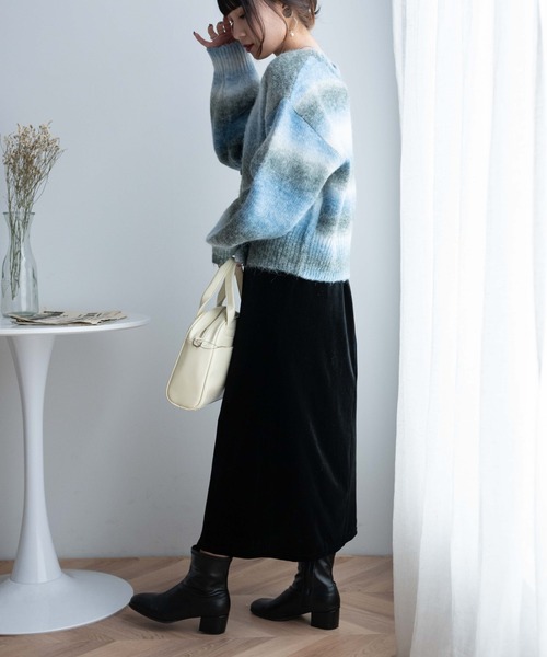 WEGO（ウィゴー）の「WEGO/2WAYベロアキャミワンピ（ワンピース・レディース・ブラック/グリーン・FREE）」の4枚目の写真