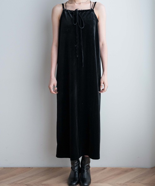 WEGO（ウィゴー）の「WEGO/2WAYベロアキャミワンピ（ワンピース・レディース・ブラック/グリーン・FREE）」の11枚目の写真