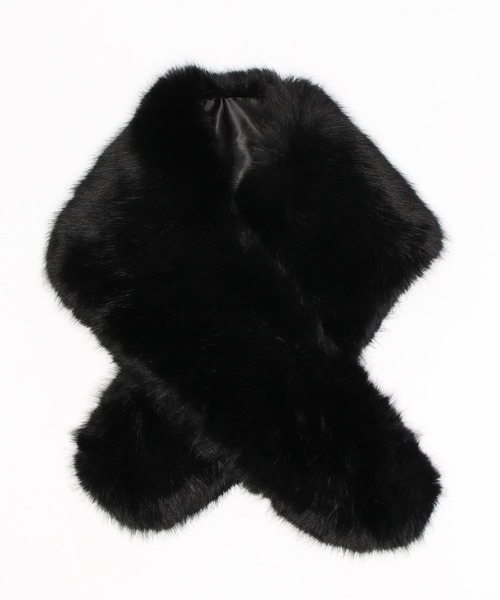 成人式 ファー 黒 レディース 成人式 ファー ショール フォックス調 フェイクファー オフ