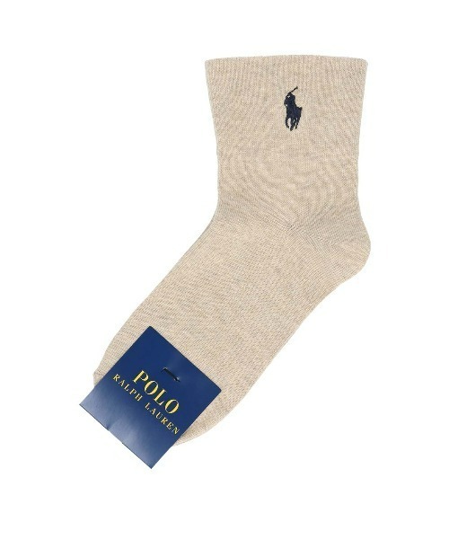 POLO RALPH LAUREN（ポロ ラルフ ローレン）の「POLO RALPH LAUREN レディース オーガニックコットン混 ワンポイント ダブルフラット ショートソックス 03207213（ソックス/靴下・レディース・ブラック/ネイビー/オフホワイト/ライトグレー/ピンク系その他/マルーン/ベージュ・22-24cm）」の5枚目の写真