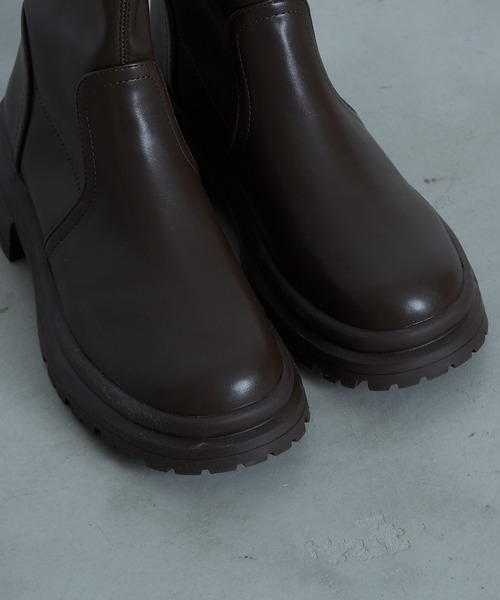 paravion（パラビオン）の「ストレッチボリュームソールブーツ（ブーツ・レディース・ブラック/ブラウン・37）」の4枚目の写真