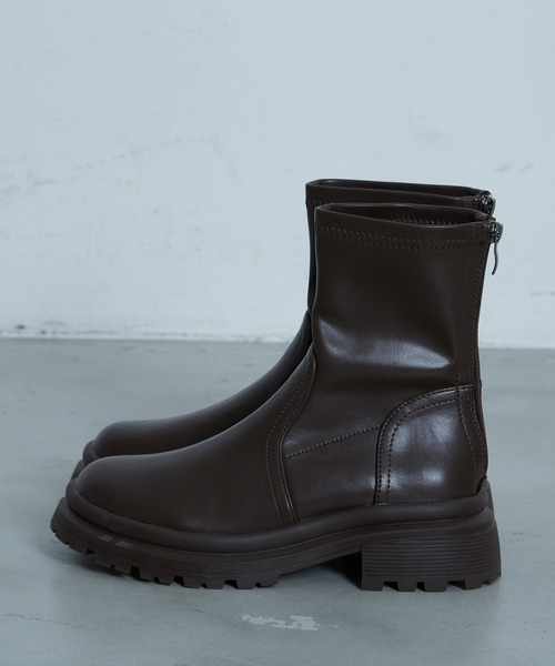 paravion（パラビオン）の「ストレッチボリュームソールブーツ（ブーツ・レディース・ブラック/ブラウン・37）」の5枚目の写真