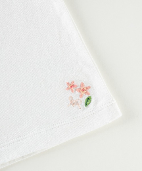 KP（ケーピー）の「チェックシフォン袖のロゴ半袖Tシャツ(100～130)（Tシャツ/カットソー・キッズ・ミント/オフホワイト・110cm/120cm/130cm）」の5枚目の写真