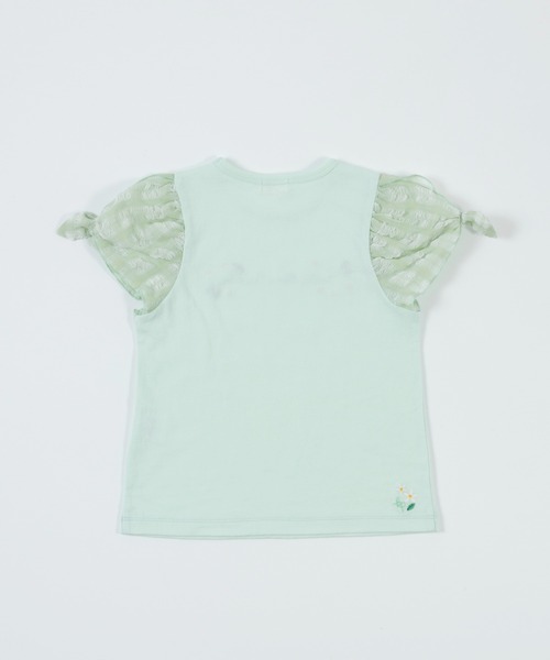 KP（ケーピー）の「チェックシフォン袖のロゴ半袖Tシャツ(100～130)（Tシャツ/カットソー・キッズ・ミント/オフホワイト・110cm/120cm/130cm）」の8枚目の写真