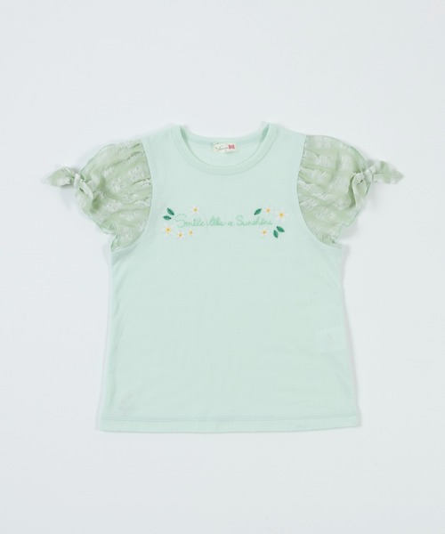 KP（ケーピー）の「チェックシフォン袖のロゴ半袖Tシャツ(100～130)（Tシャツ/カットソー・キッズ・ミント/オフホワイト・110cm/120cm/130cm）」の11枚目の写真