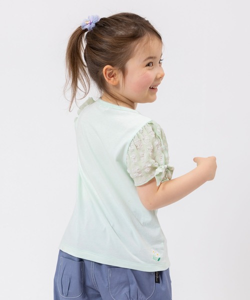 KP（ケーピー）の「チェックシフォン袖のロゴ半袖Tシャツ(100～130)（Tシャツ/カットソー・キッズ・ミント/オフホワイト・110cm/120cm/130cm）」の13枚目の写真