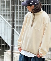《JaVa ジャバ別注》配色フリースプルオーバー