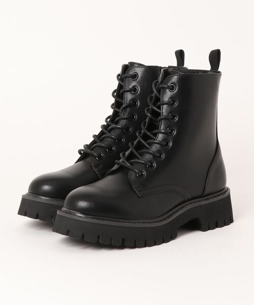 byあしながおじさん（バイアシナガオジサン）の「軽量｜厚底レースアップブーツ　8710507（ブーツ・レディース・アイボリー/ライトグリーン/ブラック/ブラック×レッド/ブラック×ピンク/シルバー・S/L/LL/M）」の10枚目の写真