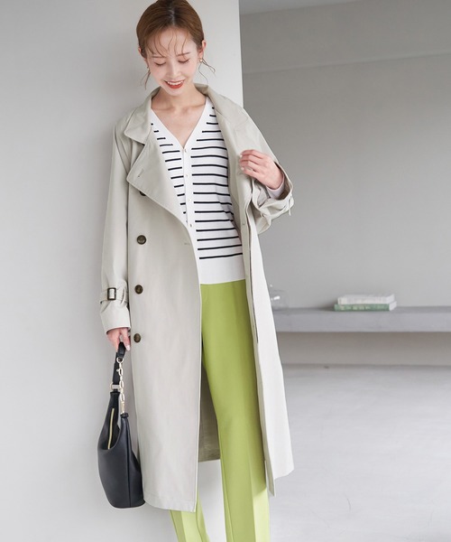 ROPE' PICNIC(ロペピクニック)の「【WEB限定サイズ:38T】花粉ガード/スタンドカラーコート(トレンチコート・レディース・ライトグレー/チャコールグレー/ベージュ・T38/38)」の11枚目の写真