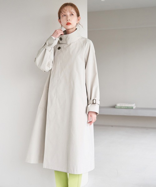 ROPE' PICNIC(ロペピクニック)の「【WEB限定サイズ:38T】花粉ガード/スタンドカラーコート(トレンチコート・レディース・ライトグレー/チャコールグレー/ベージュ・T38/38)」の12枚目の写真