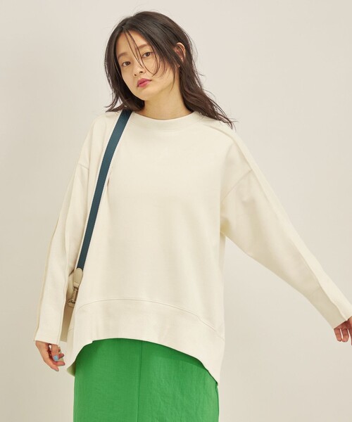 Giboulee(ジブール)の「Giboulee:切り替え クルーネック ロングスリーブ プルオーバー◇(Tシャツ/カットソー・レディース・ナチュラル/ライトグリーン/ダークグレー・ONE SIZE)」の16枚目の写真