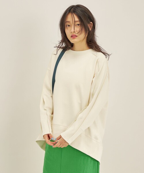 Giboulee(ジブール)の「Giboulee:切り替え クルーネック ロングスリーブ プルオーバー◇(Tシャツ/カットソー・レディース・ナチュラル/ライトグリーン/ダークグレー・ONE SIZE)」の18枚目の写真