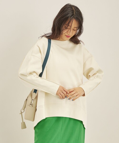 Giboulee(ジブール)の「Giboulee:切り替え クルーネック ロングスリーブ プルオーバー◇(Tシャツ/カットソー・レディース・ナチュラル/ライトグリーン/ダークグレー・ONE SIZE)」の21枚目の写真