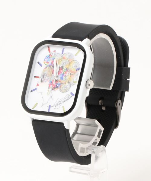 ScoLar（スカラー）の「SJ-019：スクエアラバーウォッチ（アナログ腕時計・レディース・ブラック/オフホワイト・FREE）」の14枚目の写真