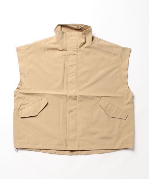 STYLEBLOCK（スタイルブロック）の「ベネシャンノースリーブブルゾン（ミリタリージャケット・レディース・ベージュ/カーキ/ブラック/アイボリー・FREE）」の3枚目の写真