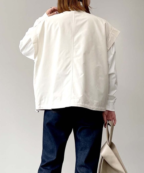 STYLEBLOCK（スタイルブロック）の「ベネシャンノースリーブブルゾン（ミリタリージャケット・レディース・ベージュ/カーキ/ブラック/アイボリー・FREE）」の11枚目の写真