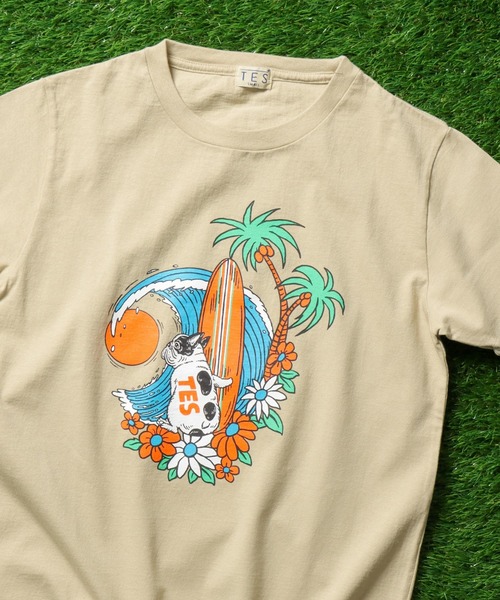 The Endless Summer（エンドレスサマー）の「TES ALOHA BUHI T-SHIRT / Tシャツ（Tシャツ/カットソー・メンズ・ホワイト/グリーン/ブルー/ベージュ/ブラック・SMALL/X-LARGE/MEDIUM/LARGE）」の4枚目の写真