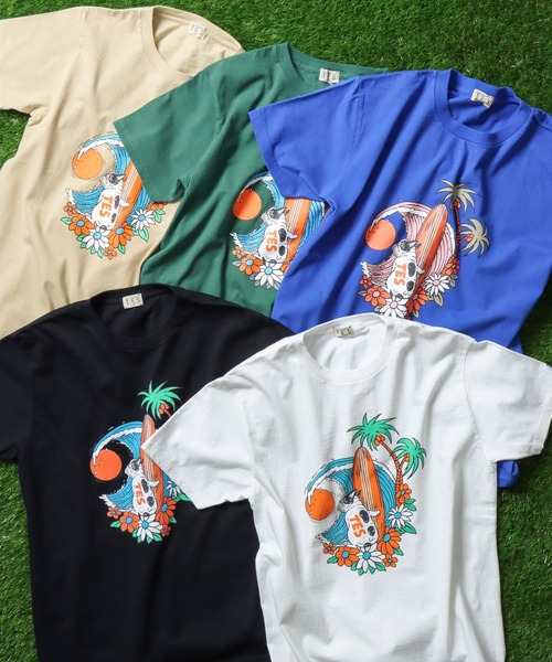 The Endless Summer（エンドレスサマー）の「TES ALOHA BUHI T-SHIRT / Tシャツ（Tシャツ/カットソー・メンズ・ホワイト/グリーン/ブルー/ベージュ/ブラック・SMALL/X-LARGE/MEDIUM/LARGE）」の2枚目の写真