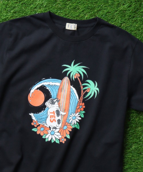 The Endless Summer（エンドレスサマー）の「TES ALOHA BUHI T-SHIRT / Tシャツ（Tシャツ/カットソー・メンズ・ホワイト/グリーン/ブルー/ベージュ/ブラック・SMALL/X-LARGE/MEDIUM/LARGE）」の3枚目の写真