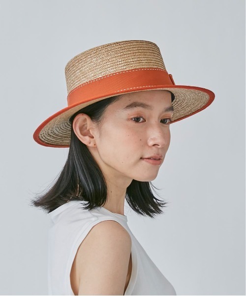 OVERRIDE（オーバーライド）の「OVERRIDE  STRAW BOATER（ハット・レディース・ブラック/オレンジ・M/57.5cm）」の8枚目の写真