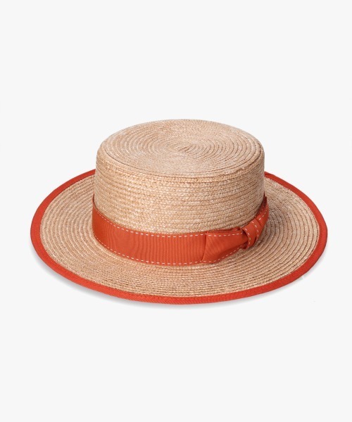 OVERRIDE（オーバーライド）の「OVERRIDE  STRAW BOATER（ハット・レディース・ブラック/オレンジ・M/57.5cm）」の6枚目の写真