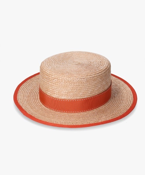 OVERRIDE（オーバーライド）の「OVERRIDE  STRAW BOATER（ハット・レディース・ブラック/オレンジ・M/57.5cm）」の5枚目の写真
