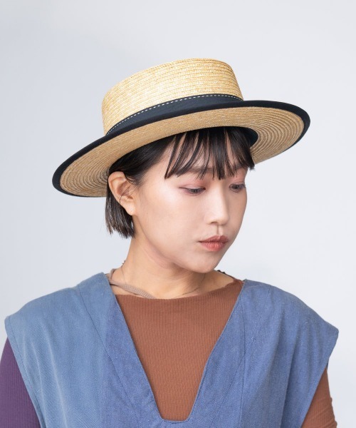 OVERRIDE（オーバーライド）の「OVERRIDE  STRAW BOATER（ハット・レディース・ブラック/オレンジ・M/57.5cm）」の22枚目の写真