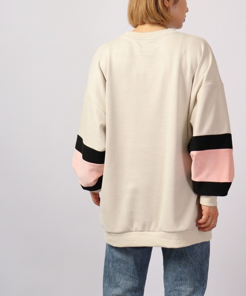 ATELANE(アテレーン)の「ATELANE スウェードポンチパネル切替クルーネック 長袖(Tシャツ/カットソー・メンズ・ブラック/ブラック系その他/ベージュ/アイボリー系/アイボリー・M/L)」の14枚目の写真