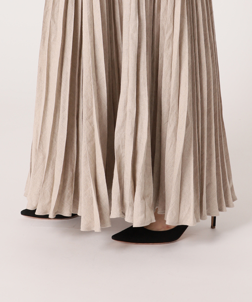 ◇ ◎ ●未使用● SCENTOF ロング丈 プリーツ スカート サイズ38 ベージュ レディース E セールSCENTOF リネンプリーツスカート（スカート）｜AP STUDIO