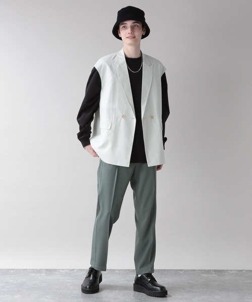 RAGEBLUE（レイジブルー）の「ジョーゼットジレベスト（ベスト・メンズ・グレー/グリーン系その他/ホワイト/ブラック・FREE）」の5枚目の写真