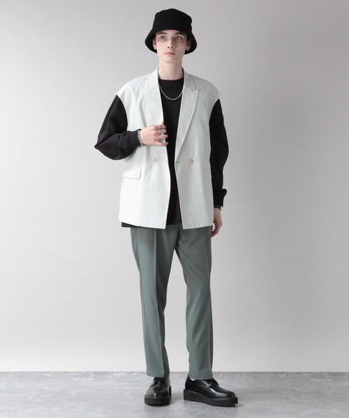 RAGEBLUE（レイジブルー）の「ジョーゼットジレベスト（ベスト・メンズ・グレー/グリーン系その他/ホワイト/ブラック・FREE）」の6枚目の写真