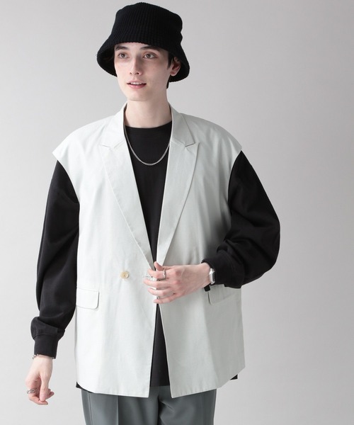 RAGEBLUE（レイジブルー）の「ジョーゼットジレベスト（ベスト・メンズ・グレー/グリーン系その他/ホワイト/ブラック・FREE）」の8枚目の写真