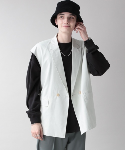 RAGEBLUE（レイジブルー）の「ジョーゼットジレベスト（ベスト・メンズ・グレー/グリーン系その他/ホワイト/ブラック・FREE）」の9枚目の写真