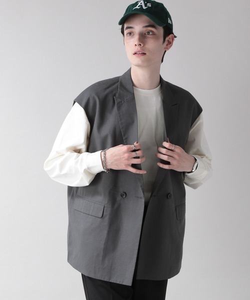 RAGEBLUE（レイジブルー）の「ジョーゼットジレベスト（ベスト・メンズ・グレー/グリーン系その他/ホワイト/ブラック・FREE）」の21枚目の写真