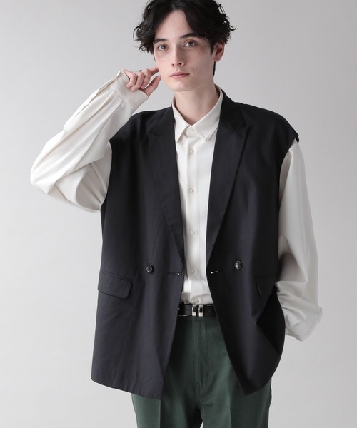 RAGEBLUE（レイジブルー）の「ジョーゼットジレベスト（ベスト・メンズ・グレー/グリーン系その他/ホワイト/ブラック・FREE）」の14枚目の写真