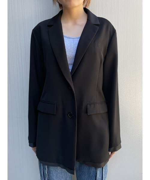 ENVYM（アンビー）の「オーバーテーラードJK（テーラードジャケット・レディース・ブラック/ホワイト・FREE）」の8枚目の写真