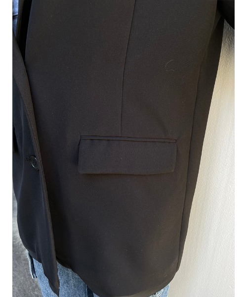 ENVYM（アンビー）の「オーバーテーラードJK（テーラードジャケット・レディース・ブラック/ホワイト・FREE）」の4枚目の写真