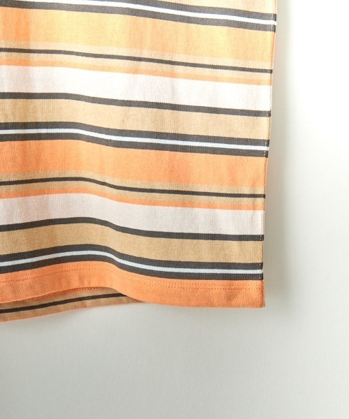 DANTON（ダントン）の「[DANTON/ダントン] ワンポイントロゴ ボーダーポケットTシャツ（Tシャツ/カットソー・レディース・ベージュ/ネイビー/ブラック/レッド・XS/M/S）」の9枚目の写真